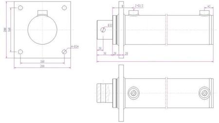 HYDRAULIKZYLINDER MIT MONTAGE PLATTE 100/60-1050