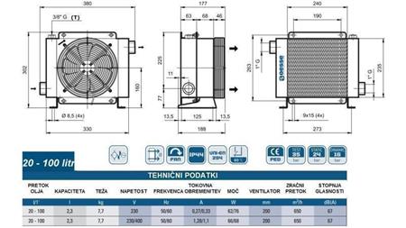 HLADILNIK OLJA AC 230V HY01801 20-100 LIT