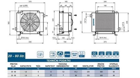 HLADNJAK ULJA DC 12V HY01602 20-80 LIT