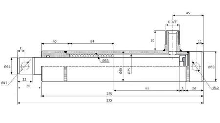 BRAKE CYLINDER WITH INTERNAL SPRING ROSI 95mm