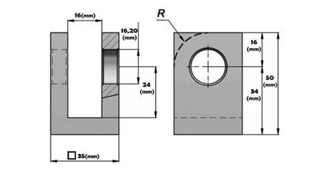 FORK FOR CYLINDER 35mm - Dia.16