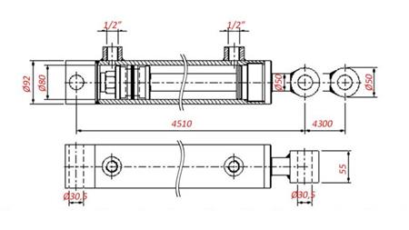 HYDRAULICKÝ VALEC NA ŤAHANIE - DIERA 80/50-4300