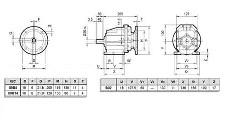 ERC02 REDUKTOR MS 80 (0,55-0,75 KW) ELEKTROMOTORNAK SZORZÁS 24:1