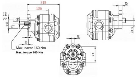 CAST IRON GEAR PUMP ITALIAN 100cc - REVERSIBLE