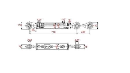 hydraulisk cylinder til sneplov punkt 80/50-400