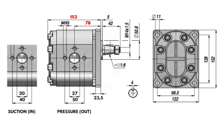 HYDRAULIK PUMPE GR.3 55 CC RECHTS - FLANSCH