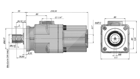 HYDRAULISCHE KOLBENPUMPE -42cc - 350 bar