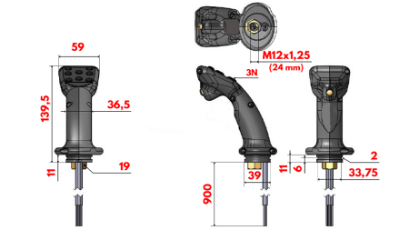 DALJINSKA ROČICA JOYSTICK - 3 TIPKE
