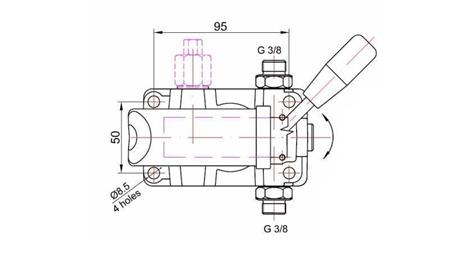 POMPA MANUALE 25CC -DD- DIREZIONE DOPPIA - dimensioni