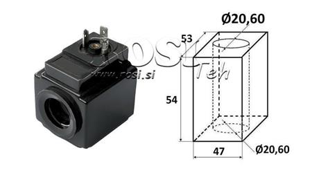 ELEKTROMÁGNESES TEKERCS 230VAC - DS3 - fi 20.6mm-54mm 176W