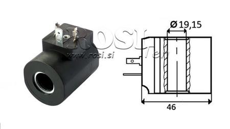 ELECTROMAGNETIC COIL 24V DC - M19-12DN - fi 19,15mm-56mm 33W IP65