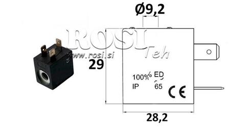 ELEKTRO MAGNETNA TULJAVA 24VDC ZA VENTIL - fi 19,2mm-29mm 3W