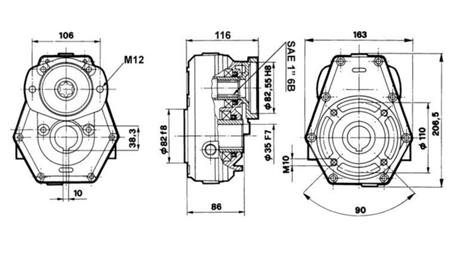 REDUCTOR - MULTIPLICATOR AL 2:1 FOR HYDRAULIC MOTOR MP+MR