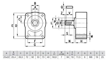 PUMP FLANGE WITH BEARING SHAFT GR.1