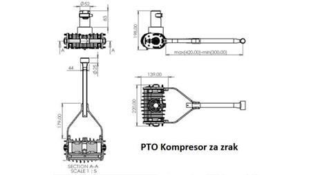 dimensions of tractor compressor