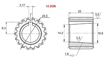 COGWHEEL PTO GR.2 T14