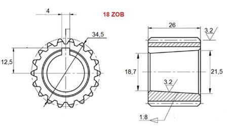 COGWHEEL PTO GR.3 T18