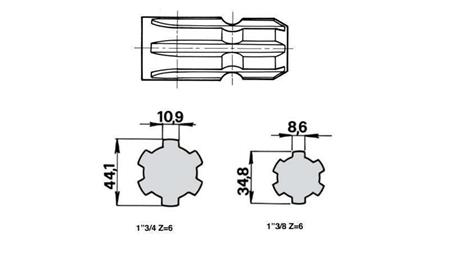 ZAPFWELLEN ANSATZ MIT STIFT VON 1”3/4  AUF 1”3/8