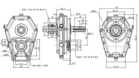 MULTIPLICATOR GR.2 - 1:3 FEMALE INPUT - MALE OUTPUT