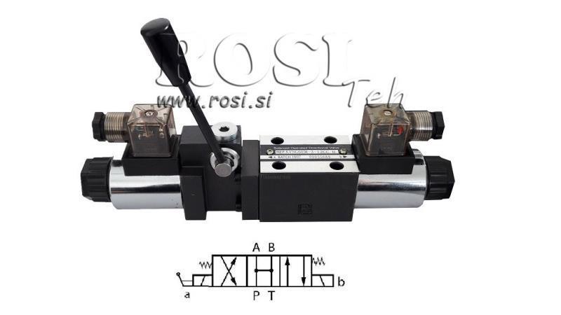 HYDRAULISK MANUEL OG ELEKTROMAGNETISK VENTIL CETOP 12/24/230V N3