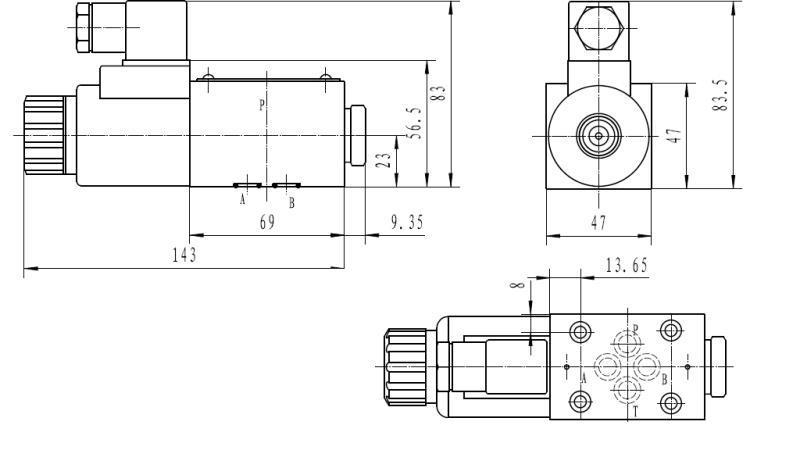 ELETTROVALVOLA IDRAULICA KV-4/2 CETOP 3 12/24/230V 1A