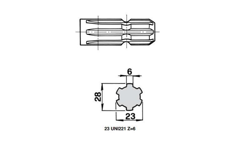 KARDÁN (TLT) ADAPTER 1''3/8 -23 uni 221