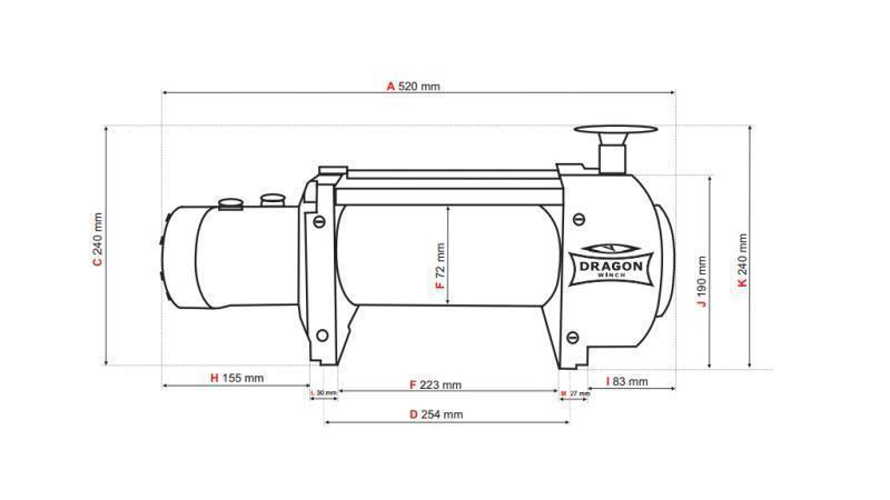 HYDRAULIC WINCH DWHI 15000 HD - 6803 kg