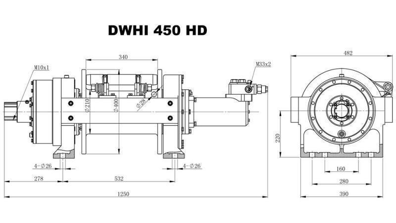 HYDRAULIC WINCH DWHI 450 HD - 20000 kg