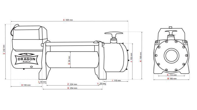 12 V ELEKTRISK VINCH DWT 14000 HD - 6350 kg