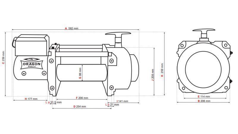 24 V ELEKTRISK VINCH DWT 18000 HD - 8165 kg