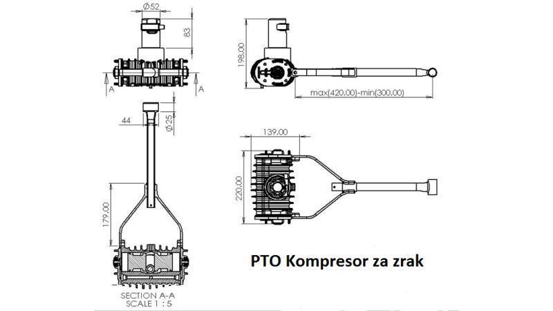 dimensions of tractor compressor