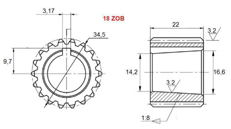 INGRANAGGIO PTO GR.3 - GR.2 Z18