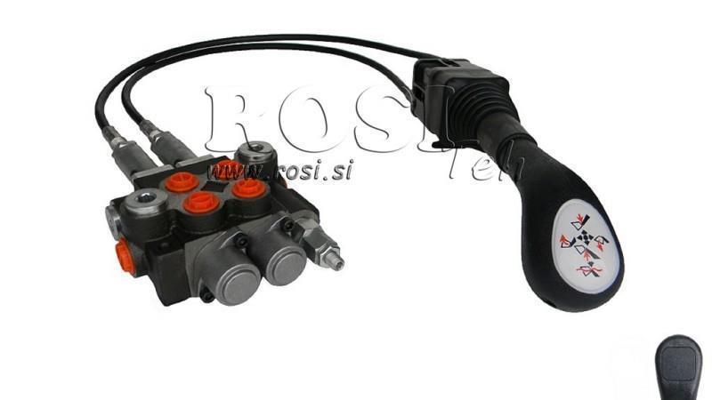 JOYSTICK OHNE TASTE MIT SEIL 2,5 met. UND HYDRAULIKVENTIL 2xP40 lit.