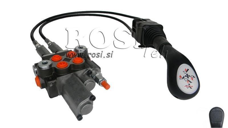 JOYSTICK UTEN KNAPPE MED RULLE 2.5 m OG HYDRAULISK VENTIL 2xP40 l. FLYTENDE